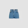 Mini shorts in cotton denim