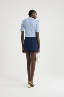Mini skirt in lightweight organic cotton tweed