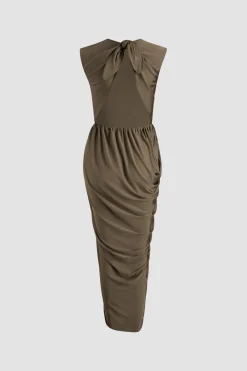 Open back dress in stretch jersey