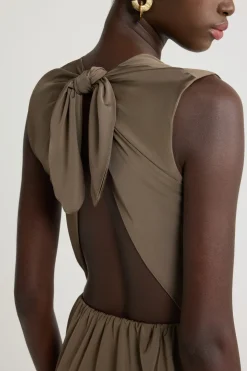 Open back dress in stretch jersey
