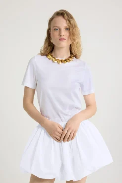 Open back t-shirt in organic cotton