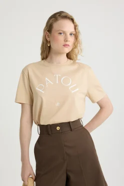 Patou logo and JP monogram t-shirt in organic cotton
