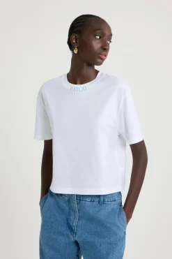 Patou logo embroidered t-shirt in organic cotton