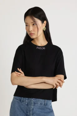 Patou logo embroidered t-shirt in organic cotton