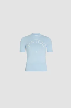 Patou logo jacquard knit top in cotton blend