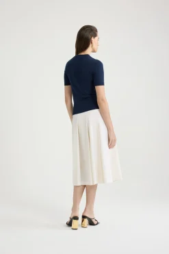 Patou logo jacquard knit top in cotton blend