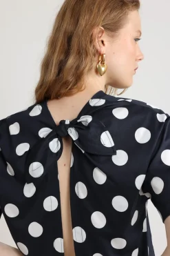 Patou logo split back t-shirt in printed organic cotton