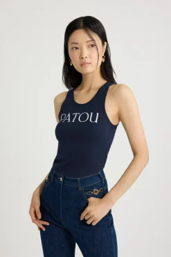 Patou logo tank top in organic cotton