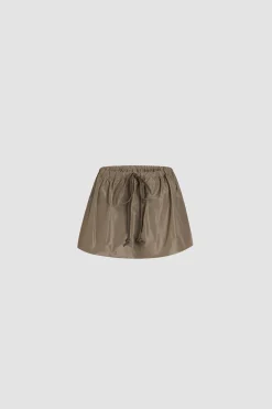 Puffy mini skirt in recycled faille
