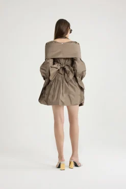 Puffy mini skirt in recycled faille