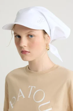 Scarf cap in organic cotton poplin