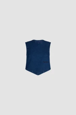 Scarf top in cotton denim