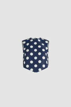 Scarf top in printed recycled ottoman faille