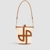 Small JP bucket bag in leather and canvas