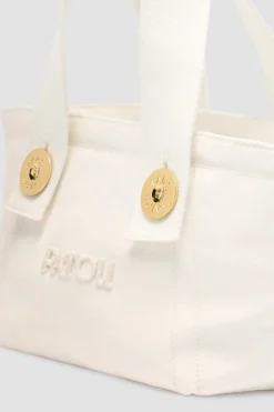 Small Patou logo trapeze tote in cotton canvas