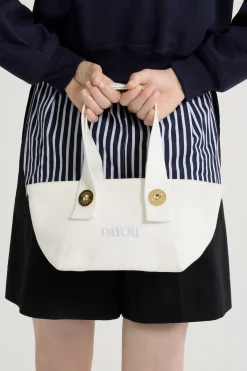 Small Patou logo trapeze tote in cotton canvas