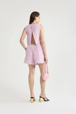 Summer shorts in printed quilted sustainable viscose blend