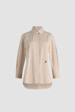 Tailored shirt in printed organic cotton poplin