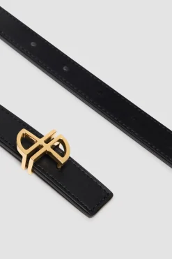 Thin JP monogram buckle belt in leather