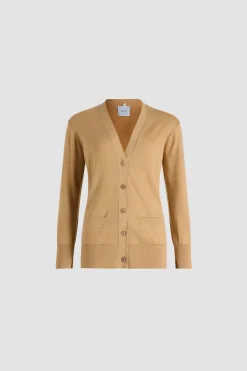 Trompe l'œil poplin collar cardigan in cotton