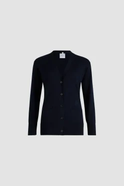 Trompe l'œil poplin collar cardigan in cotton
