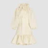 Volume sleeve mini dress in recycled faille