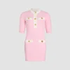 Waffle knit mini dress in cotton