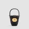 Wicker bucket bag
