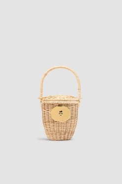 Wicker bucket bag