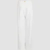 Wide waistband trousers in organic cotton gabardine
