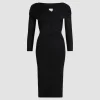 Wrap front dress in stretch jersey